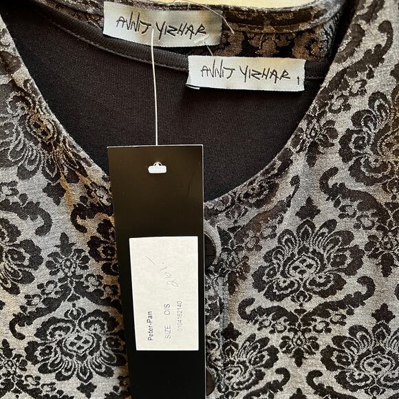 NWT Avivit Yizhar Peter Pan Dress Set of 2 Women's One Size Black Gray Print - Picture 4 of 6